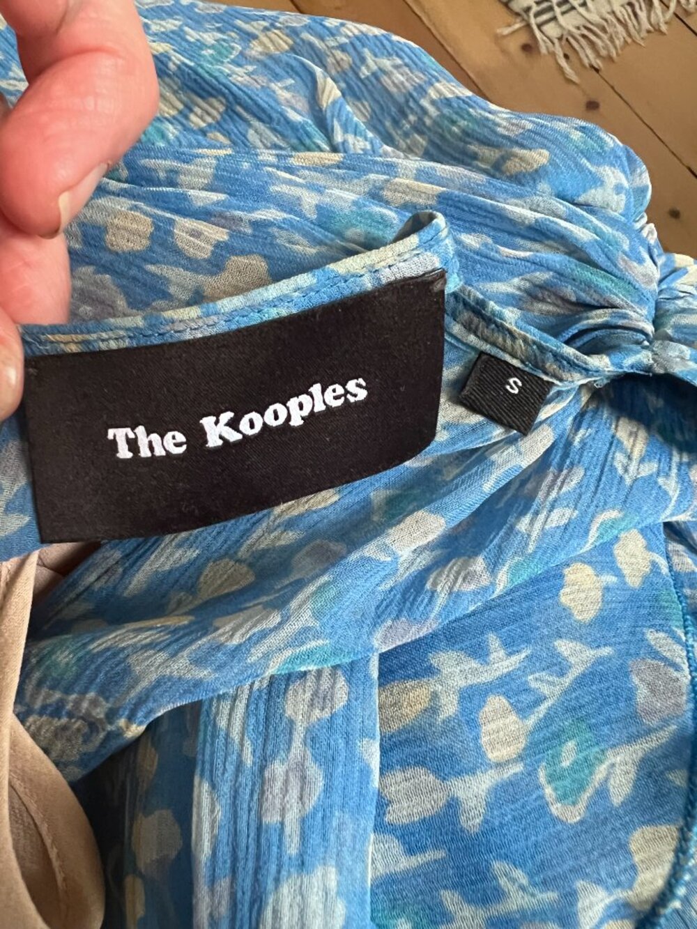 The Kooples Blue Lagoon Print Silk Muslin Dress - Picture 11 of 12